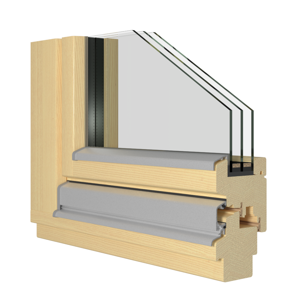 Ekoline 68/84 – Profilansicht eines Holzfensters