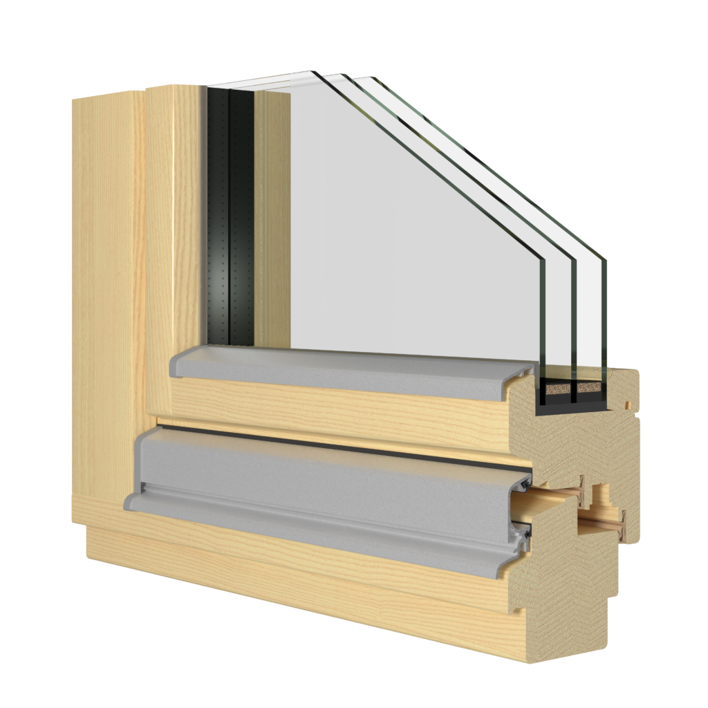 Ekoline 78/94 – Profilansicht eines Holzfensters