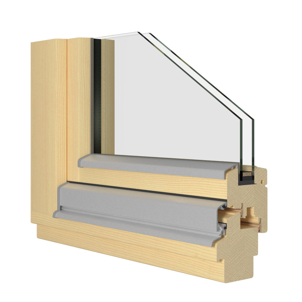 Jeloline 68 – Profilansicht eines Holzfensters