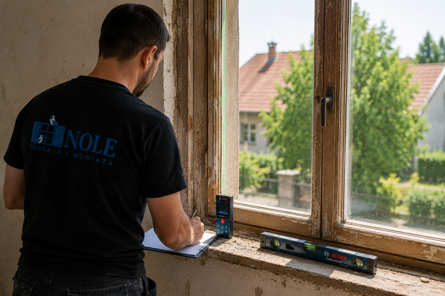 Rilievo di un vano finestra in cantiere