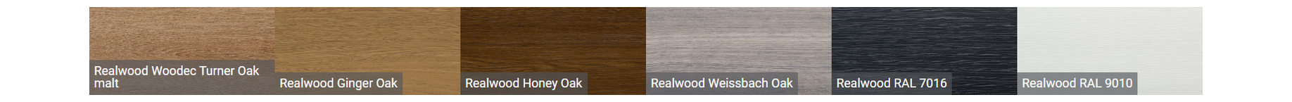 Campioni di pellicole decorative REALWOOD nei toni del legno, grigi e bianchi